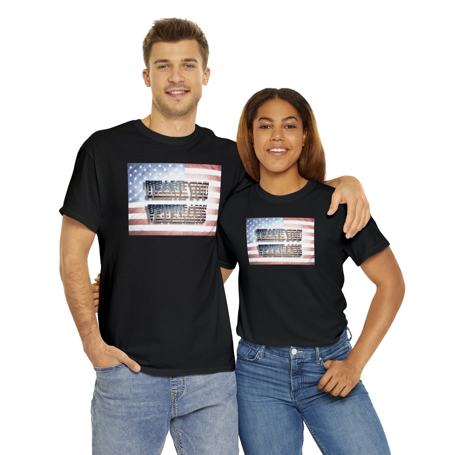Military Appreciation-Thank You Veterans Unisex Heavy Cotton Tee Express Shipping