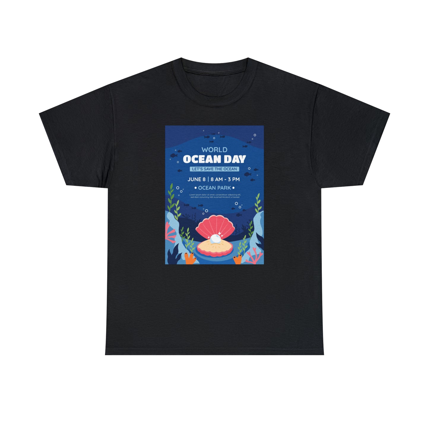 World Ocean Day Unisex Heavy Cotton Tee Express Delivery in Continental US