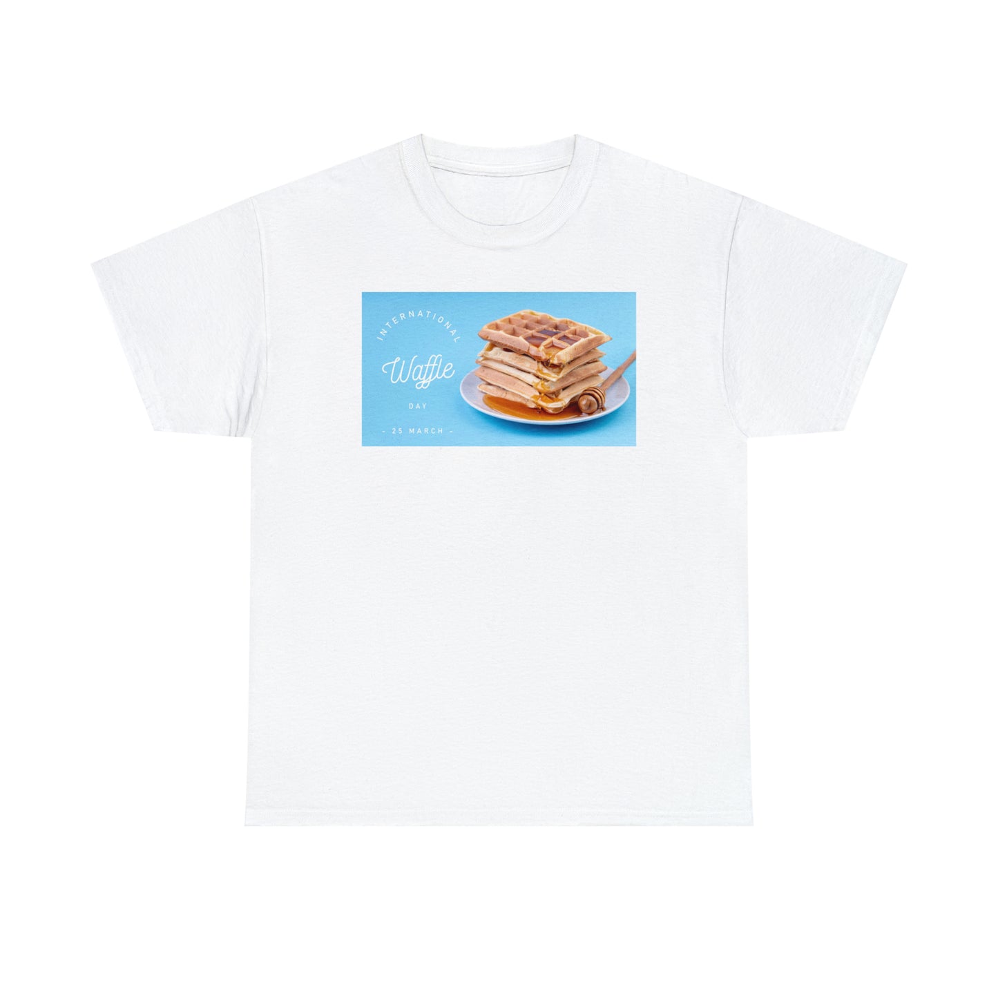 National Waffle Day Unisex Heavy Cotton Tee Express Delivery in Continental US