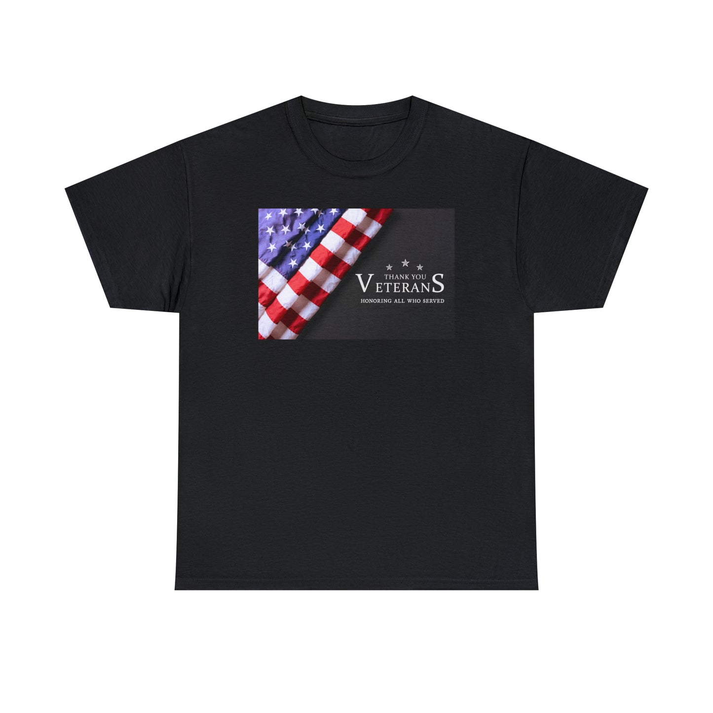 Thank You Veterans-Honoring All Who Served Unisex Heavy Cotton Tee Express Delivery in Continental US