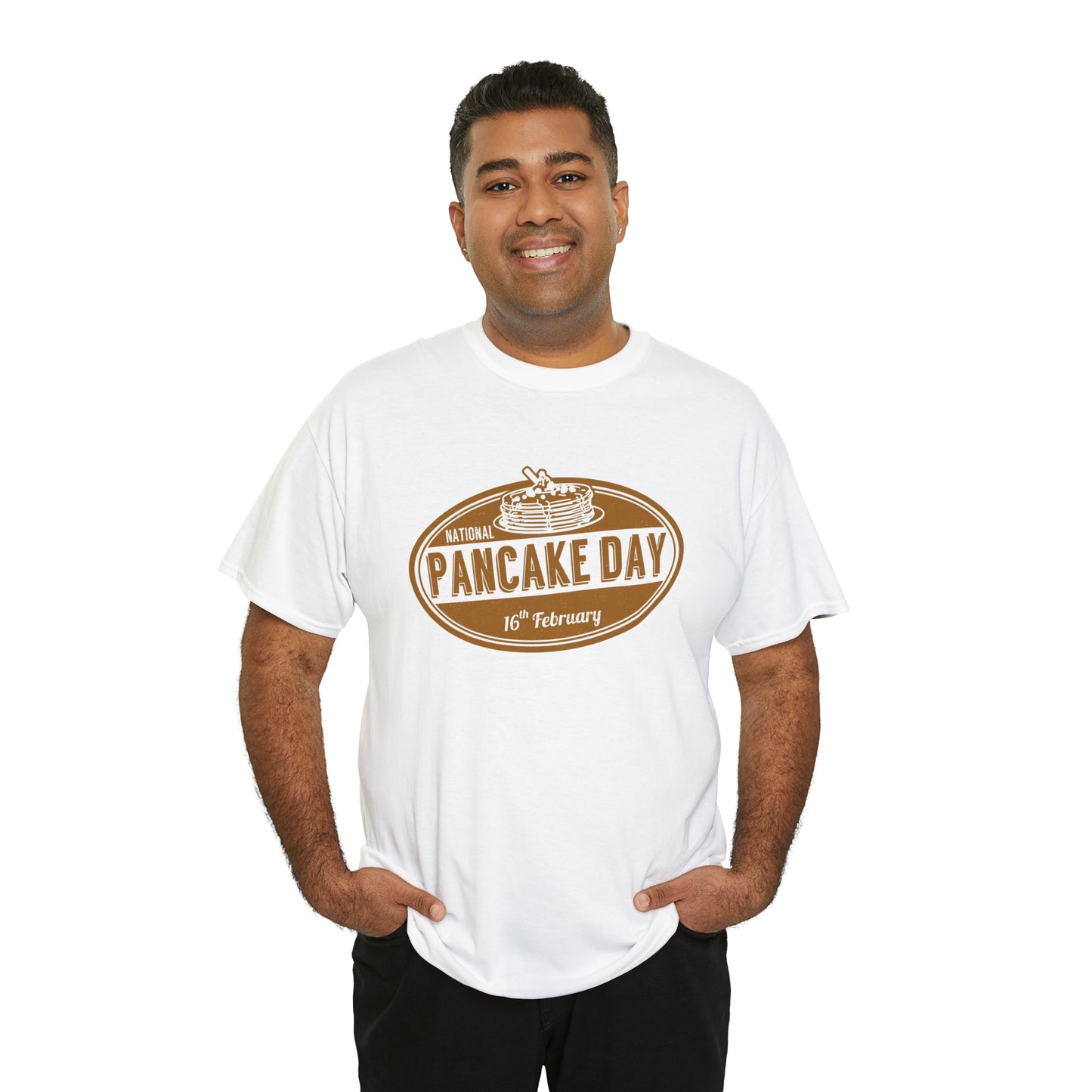 National Pancake Day Unisex Heavy Cotton Tee Express Delivery in Continental US