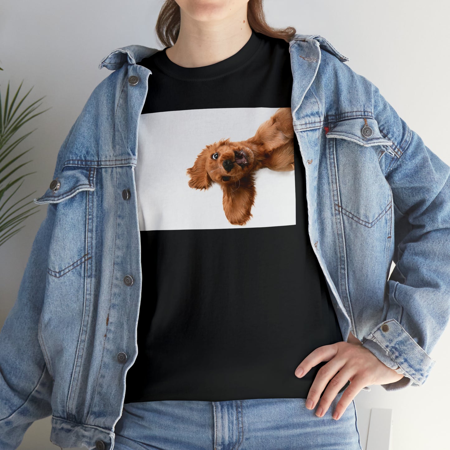 Sideview Puppy Unisex Heavy Cotton Tee Express Delivery in Continental US