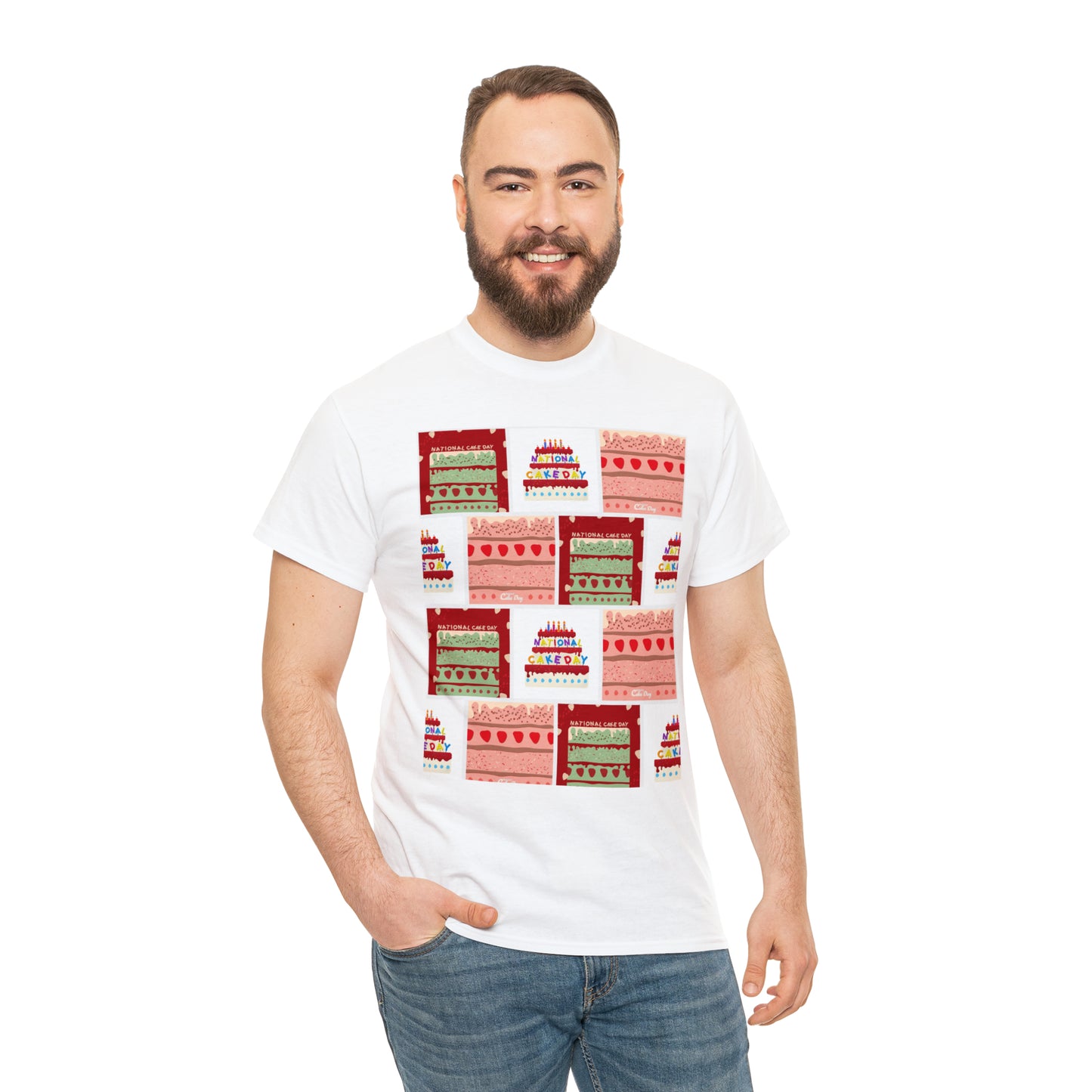 National Cake Day Unisex Heavy Cotton Tee Express Delivery in Continental US