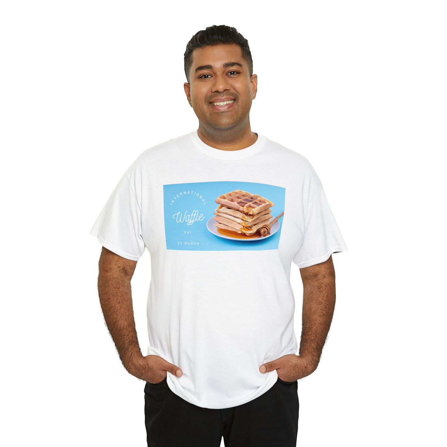 National Waffle Day Unisex Heavy Cotton Tee Express Delivery in Continental US