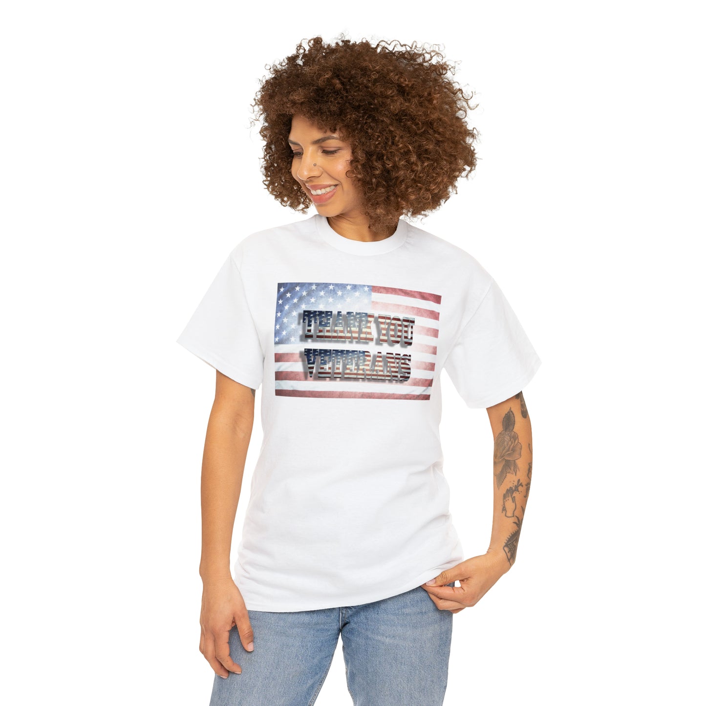 Military Appreciation-Thank You Veterans Unisex Heavy Cotton Tee Express Shipping