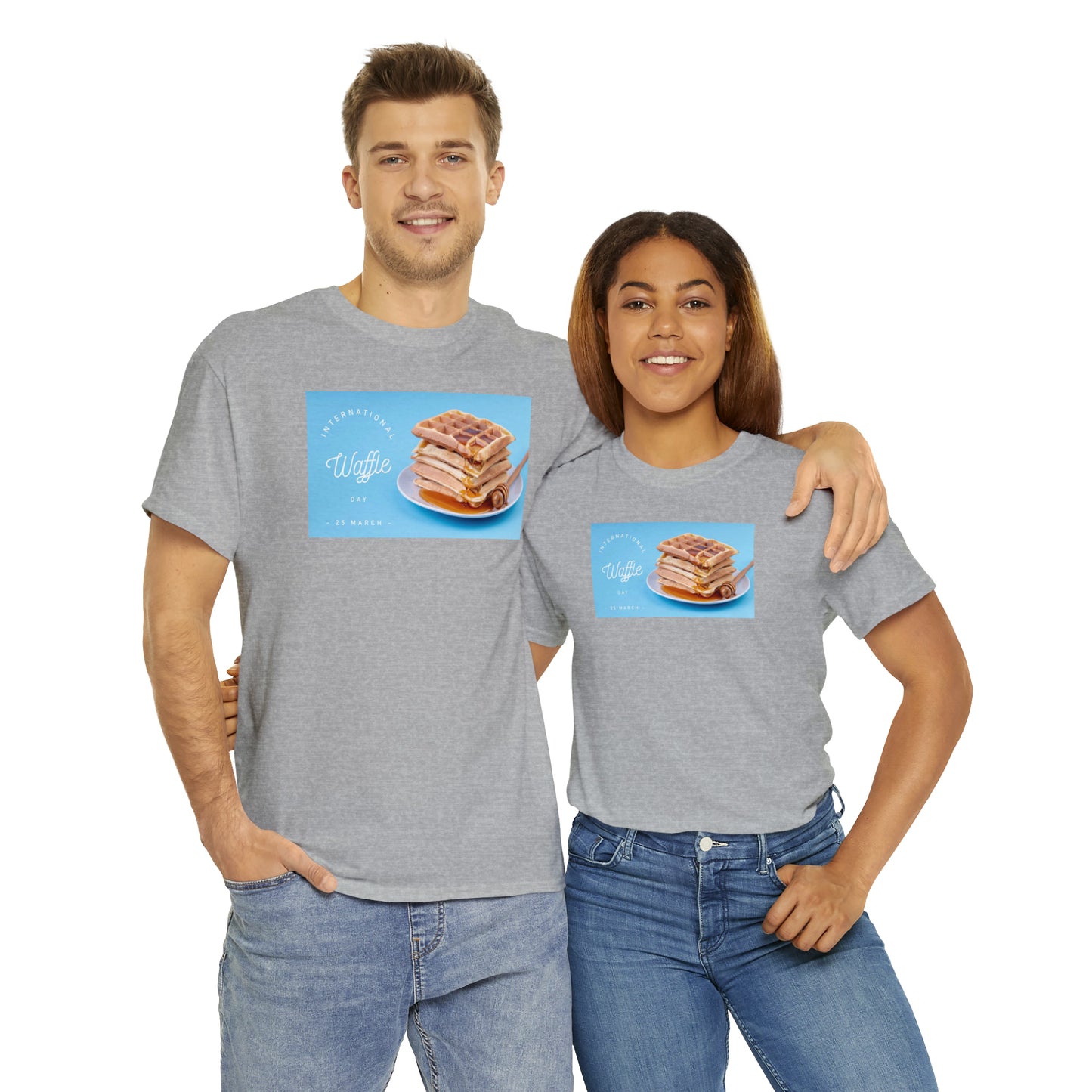 National Waffle Day Unisex Heavy Cotton Tee Express Delivery in Continental US