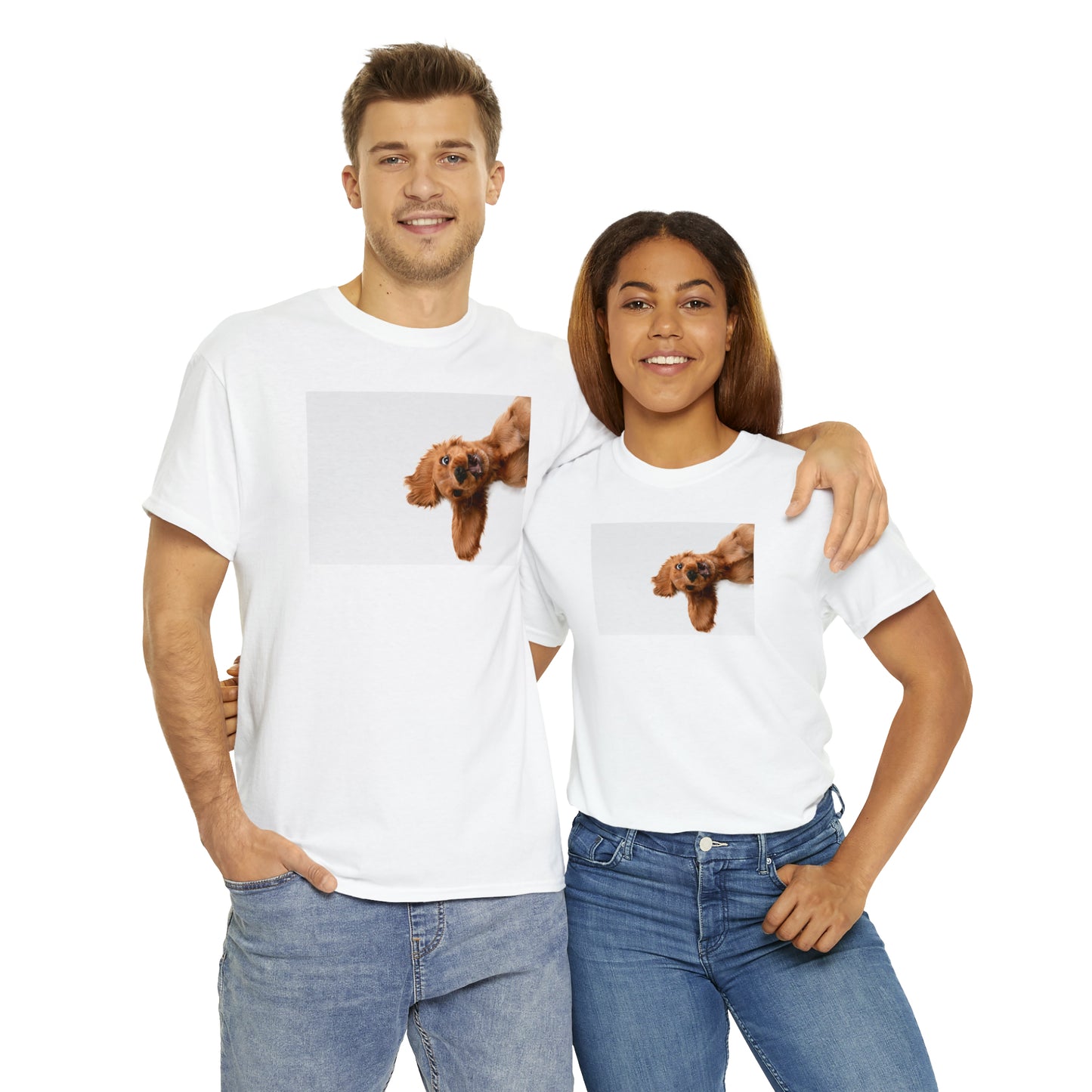 Sideview Puppy Unisex Heavy Cotton Tee Express Delivery in Continental US