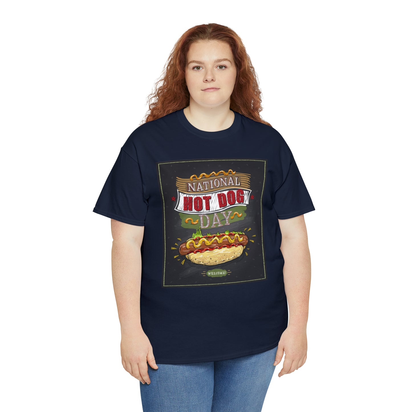 National Hot Dog Day Unisex Heavy Cotton Tee Express Delivery in Continental US