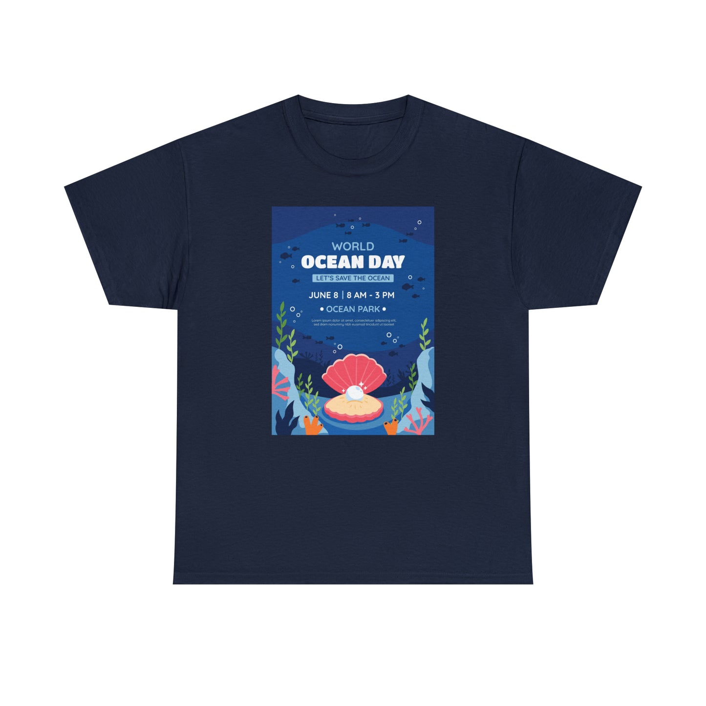 World Ocean Day Unisex Heavy Cotton Tee Express Delivery in Continental US