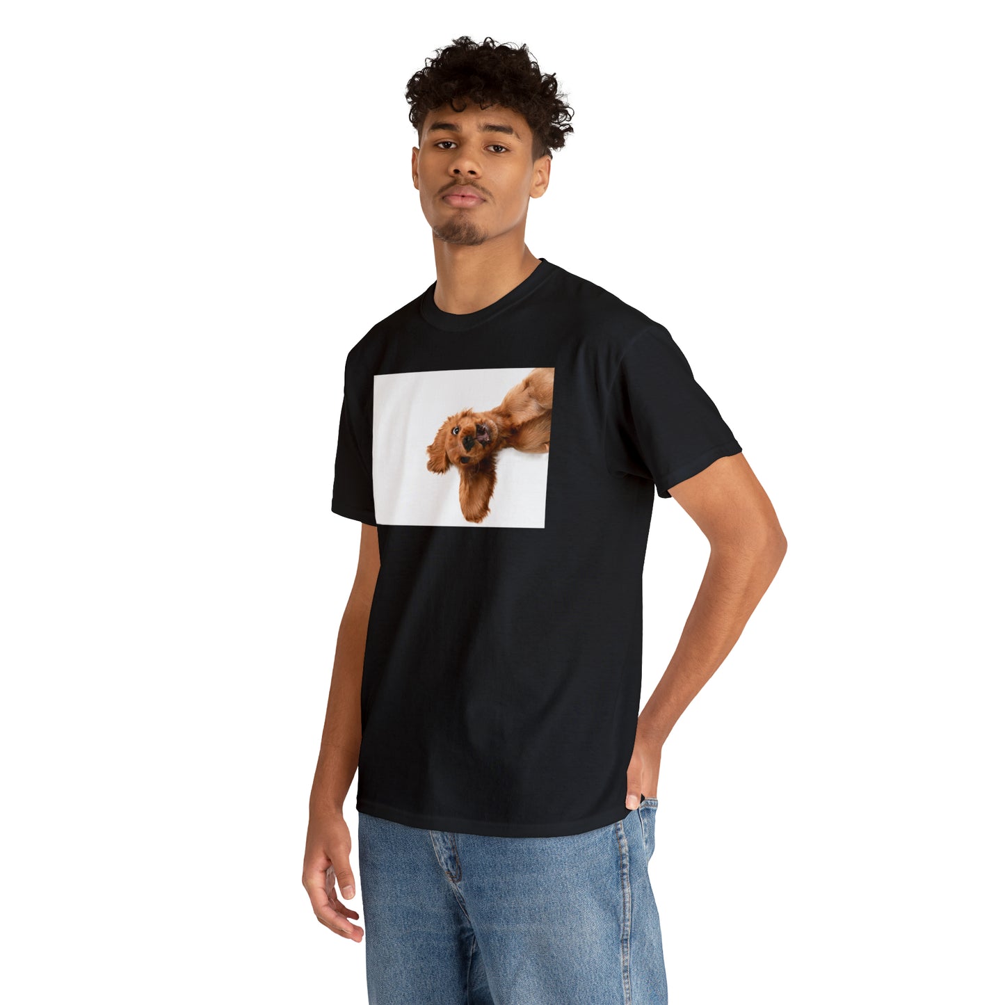 Sideview Puppy Unisex Heavy Cotton Tee Express Delivery in Continental US