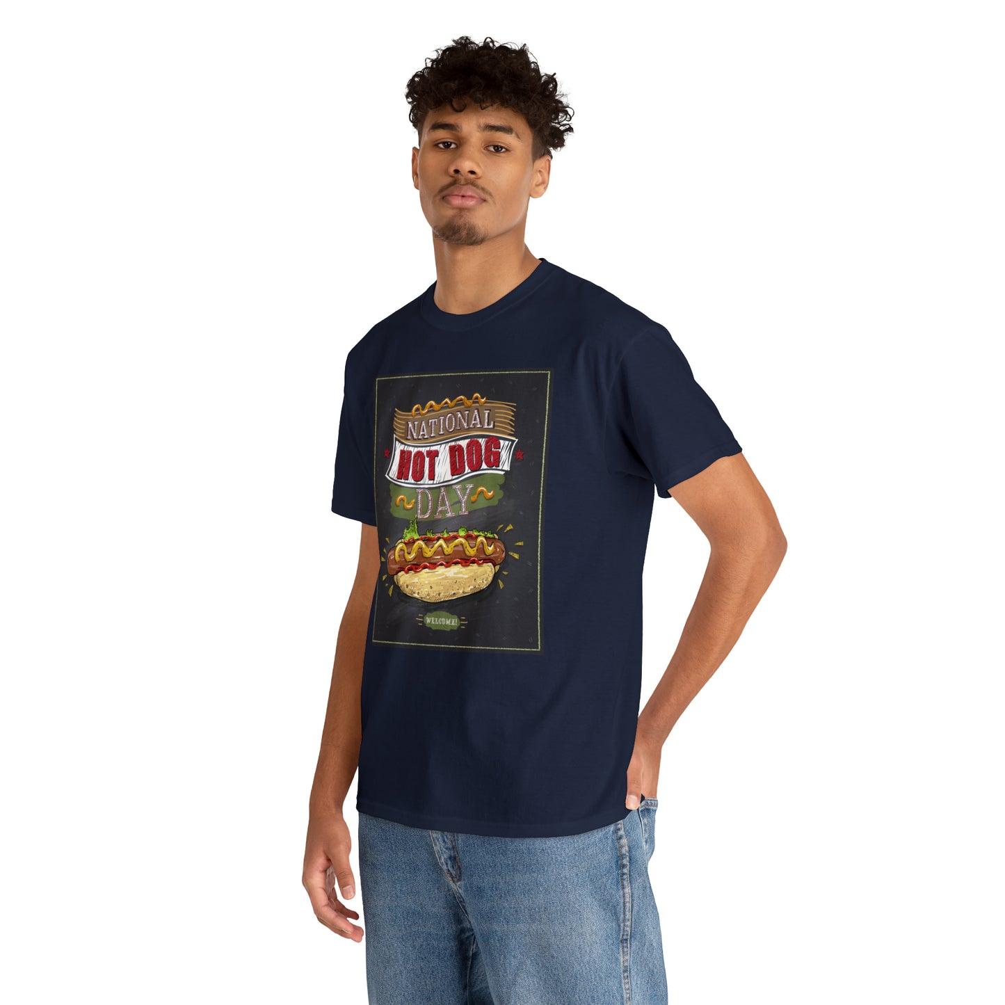 National Hot Dog Day Unisex Heavy Cotton Tee Express Delivery in Continental US
