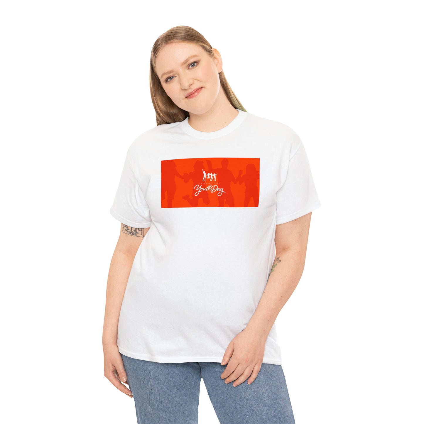 International Youth Day Unisex Heavy Cotton Tee Express Delivery in Continental US