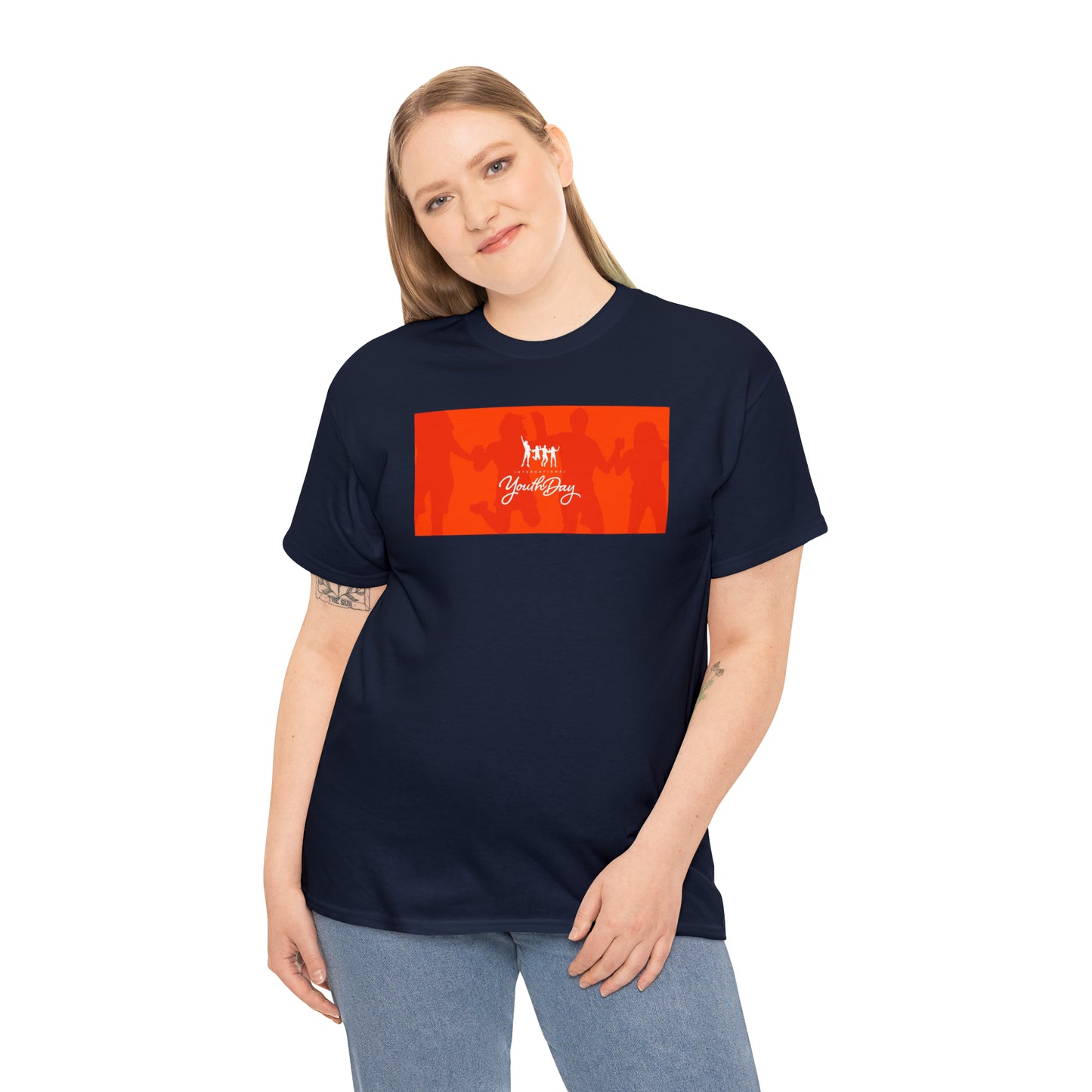 International Youth Day Unisex Heavy Cotton Tee Express Delivery in Continental US