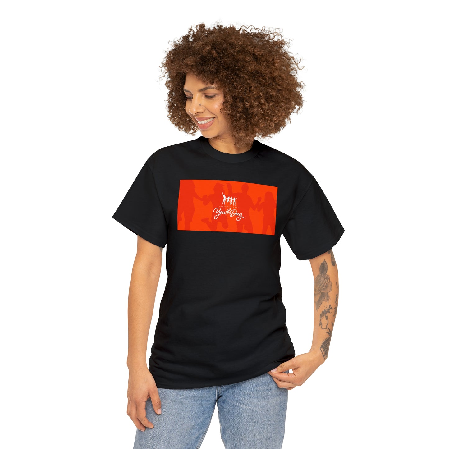 International Youth Day Unisex Heavy Cotton Tee Express Delivery in Continental US