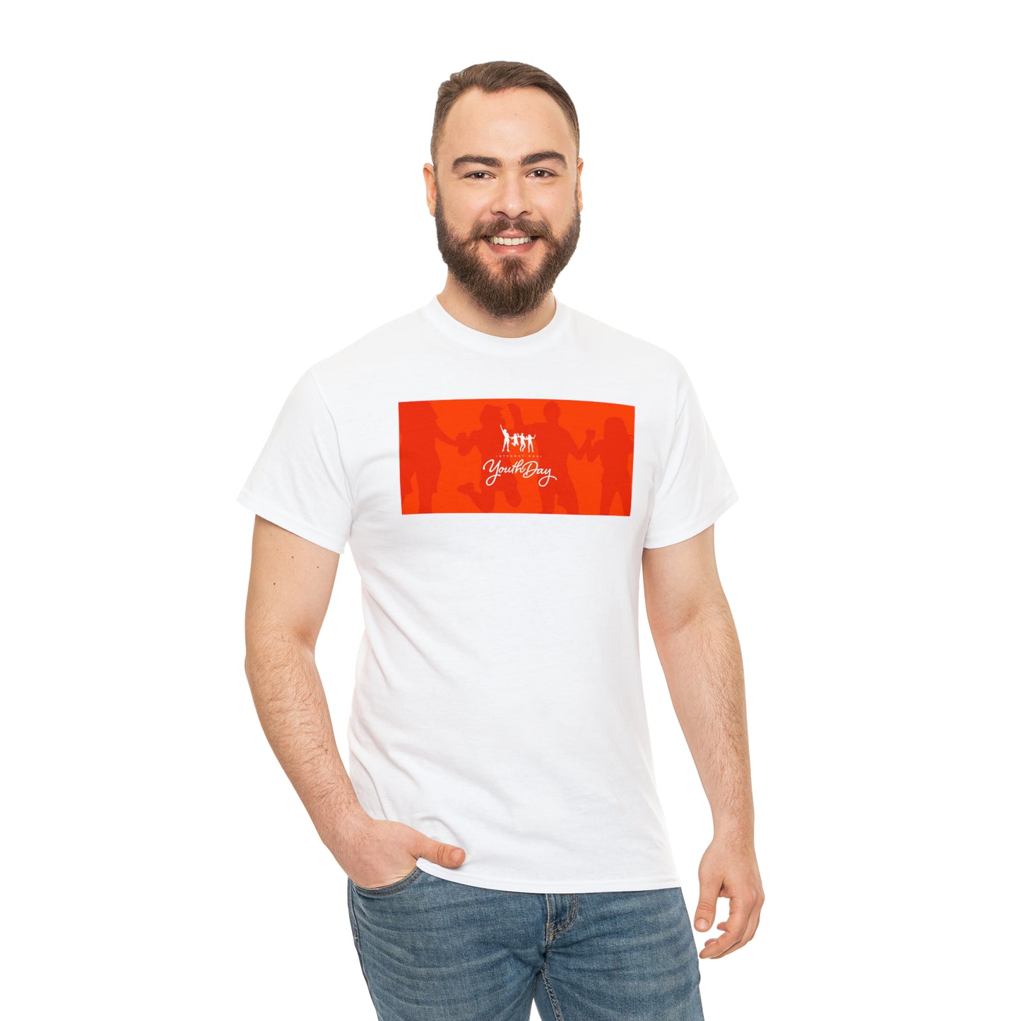 International Youth Day Unisex Heavy Cotton Tee Express Delivery in Continental US