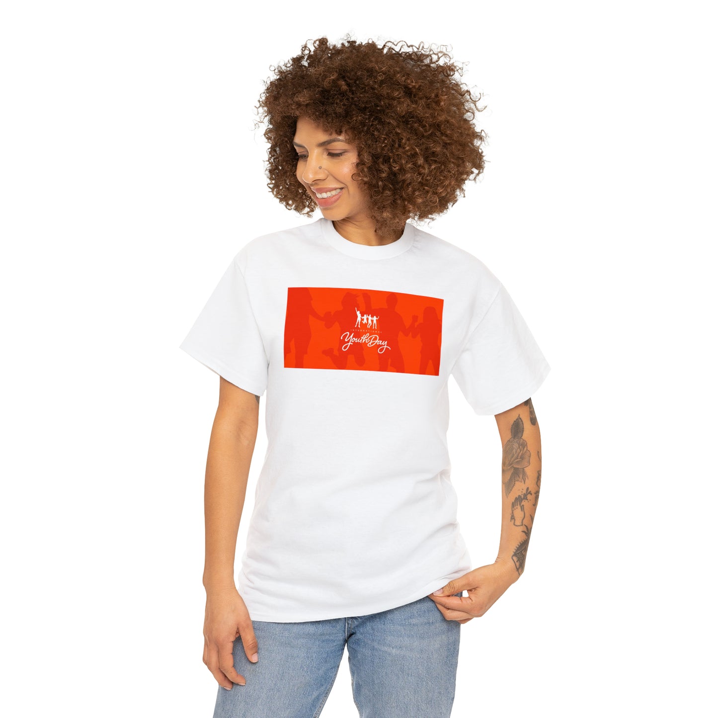 International Youth Day Unisex Heavy Cotton Tee Express Delivery in Continental US