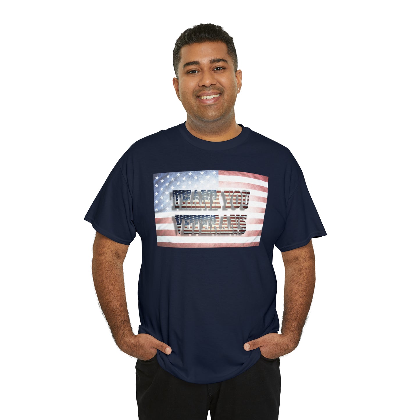 Military Appreciation-Thank You Veterans Unisex Heavy Cotton Tee Express Shipping