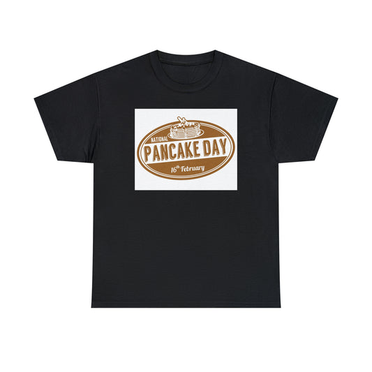 National Pancake Day Unisex Heavy Cotton Tee Express Delivery in Continental US