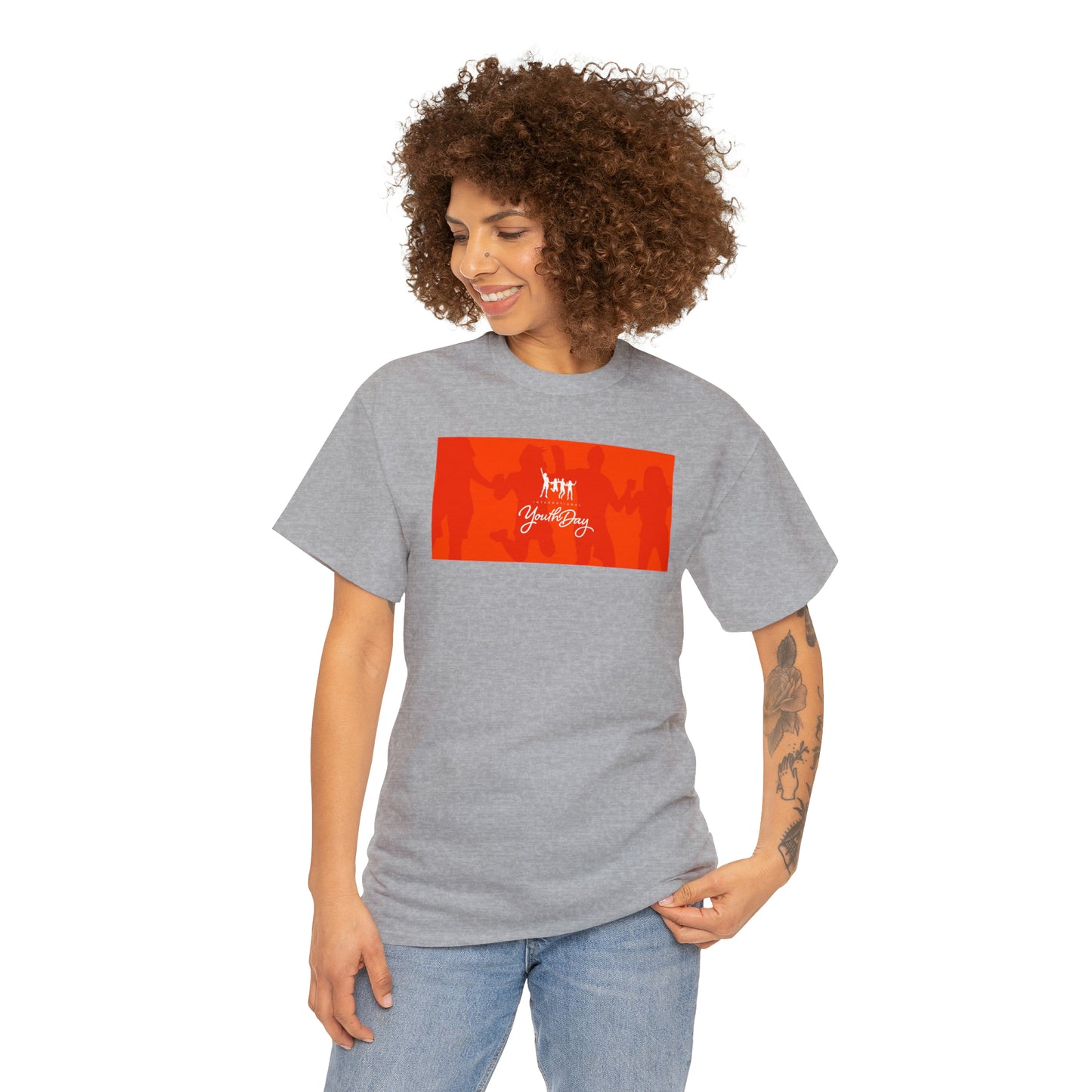 International Youth Day Unisex Heavy Cotton Tee Express Delivery in Continental US